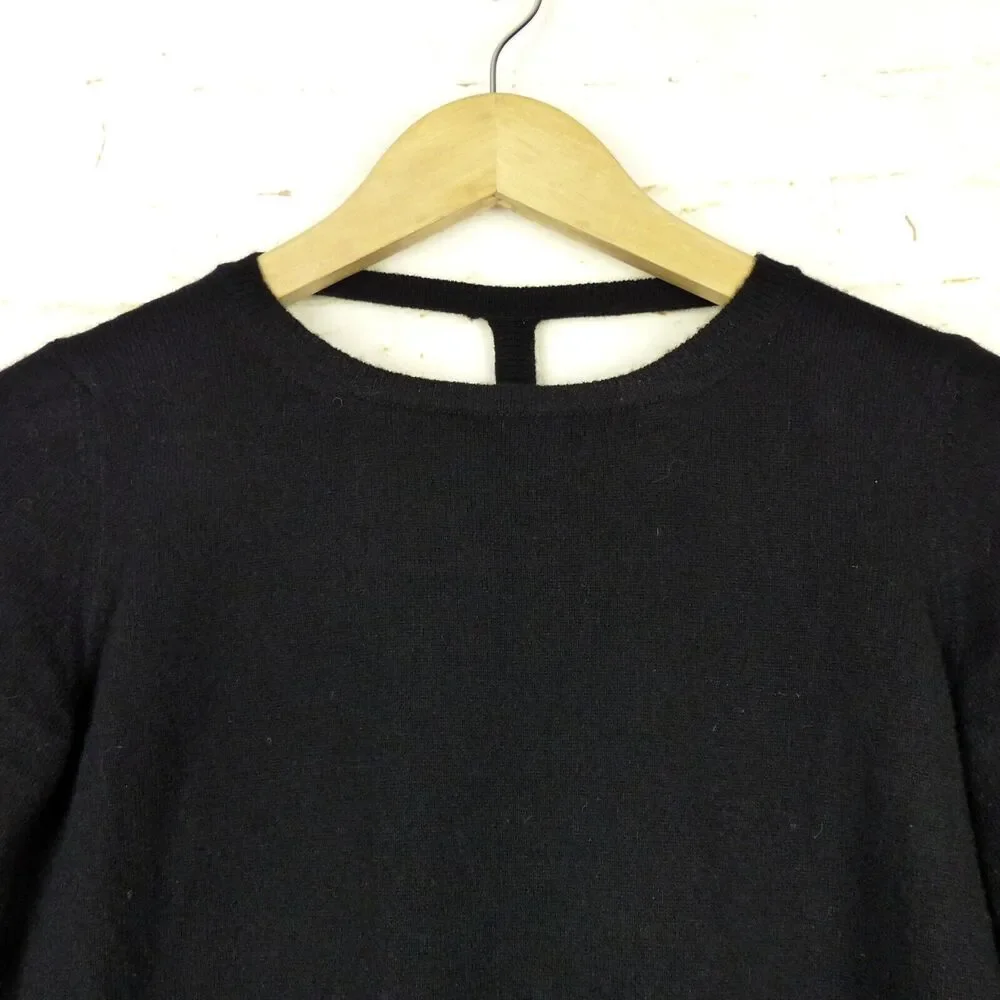 Leetha Back T Cut Out Cashmere Sweater Womens XS Black Pullover Grunge Goth Sexy - Picture 6 of 13